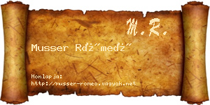 Musser Rómeó névjegykártya